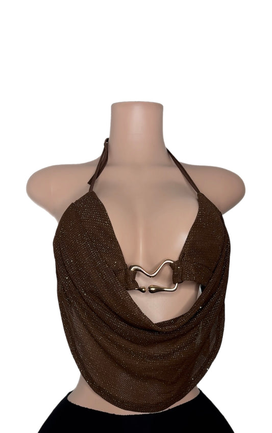 MidNight Drape Top - Chocolate